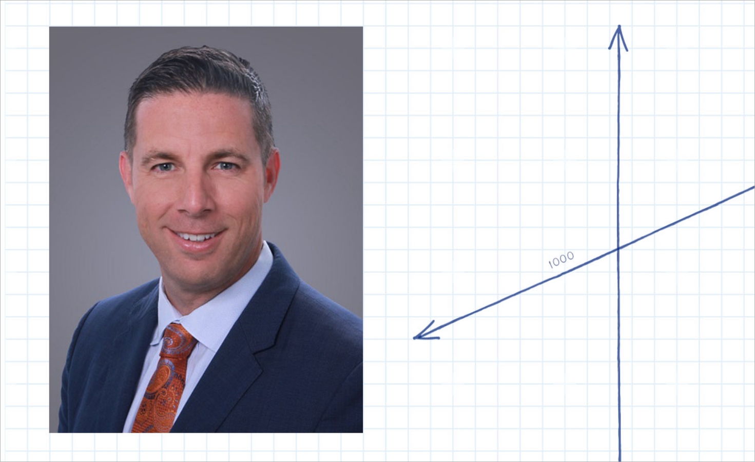 Steve Scanlon headshot with a graph 