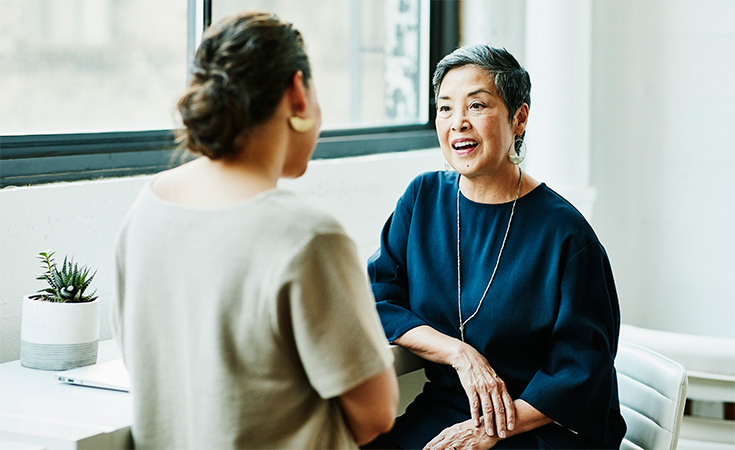 two women having a conversation